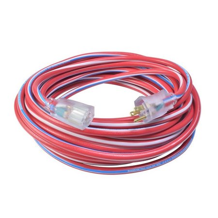 COLEMAN CABLE Southwire Patriotic Indoor or Outdoor 25 ft. L Blue/Red/White Extension Cord 12/3 SJTW 2547SWUSA1